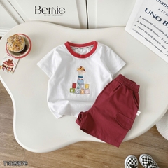 Set bộ bé trai tay ngắn họa tiết Roblox nghộ nghĩnh kèm quần short kaki size 9 tới 28kg BERNIE T1025B76