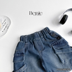 Quần short quần jean túi hộp Teacher cho bé trai đi chơi đi học size 9kg tới 28kg BERNIE KIDS H1025B61ĐQ 
