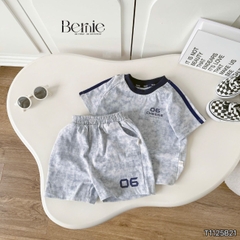Set bộ bé trai tay ngắn phối màu họa tiết loang Cheese kèm quần short size 9 tới 28kg BERNIE T1125B21