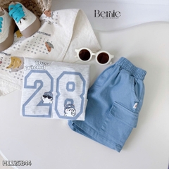 Set bộ tay ngắn cho bé trai họa tiết Best friend 28 kèm quần short kaki size 9 tới 28kg BERNIE H1125B44