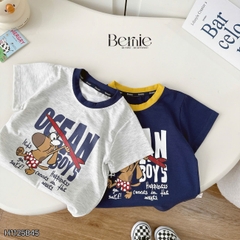 Set bộ tay ngắn đi chơi đi biển cho bé trai Ocean boy áo thun và quần short kaki size 9 tới 28kg BERNIE H1125B45