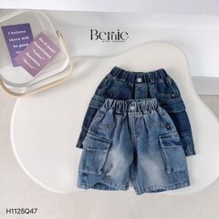 Quần short quần jean túi hộp cho bé trai đi chơi đi học size 11kg tới 28kg BERNIE KIDS H1125Q47