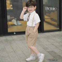 Set vest gile HOÀNG TỬ cúc trắng 5CT cho bé trai thôi nôi sinh nhật đi tiệc 1 đến 7 tuổi BERNIE H0625B11