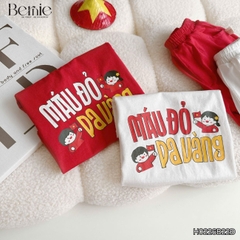 Set bộ cộc tay cho bé trai áo thun họa tiết người Việt nam kèm quần short size 9kg đến 28kg BERNIE H0226B22Đ 