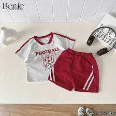 Set bộ thể thao Football cho bé trai áo tay ngắn họa tiết in chữ và số 10 kèm quần short size 9 tới 28kg BERNIE H1125B36