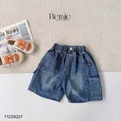  Quần short quần jean denim túi hộp cho bé trai đi chơi đi học size 11kg tới 28kg BERNIE KIDS T1225Q37