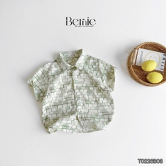Set sơ mi bé trai Olive Boy áo tay ngắn họa tiết loang kèm quần short 11kg tới 28kg BERNIE T0226B03