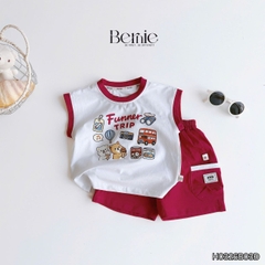 Set bộ bé trai áo tanktop sắc màu phong cách hàn quốc kèm quần short size 1 tới 7 tuổi BERNIE H0326B03Đ