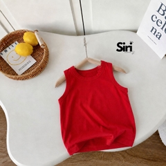 et đồ đi chơi bé trai sành điệu đi biển phong cách hàn quốc áo thun ba lỗ trơn kèm quần kaki phối túi thêu cầu vồng 1 đến 7 tuổi BERNIE T0125B03