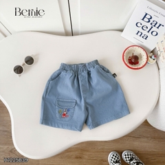 Set bộ sơ mi tay ngắn họa tiết Pony Sport kèm quần short denim size 11kg tới 28kg BERNIE H1225B39