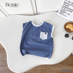 Set bộ tanktop cho bé trai áo thun túi lệch cá tính kèm quần short đi chơi đi học size 9 tới 28kg BERNIE T0326B11