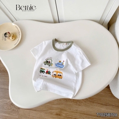 Áo thun áo phông tay ngắn chất thun cotton họa tiết Travel vui tươi cho bé trai size 9 tới 28kg BERNIE T1025B70