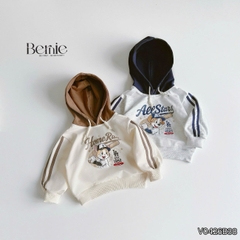 Set bộ thể thao áo hoodie bóng chày tay dài phối màu kèm mũ và quần dài cho bé trai 11 tới 28kg BERNIE V0426B38