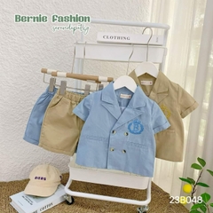 Đồ bộ vest cho bé trai cộc tay phong cách hàn quốc chất chéo hàn 1 đến 7 tuổi BERNIE Kids
