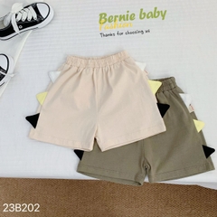Set đồ bộ ngắn tay khủng long cho bé trai BERNIE thun cotton màu trơn basic 9 đến 25kg Vải Cotton Heo