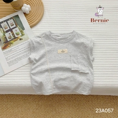 Áo thun tanktop ba lỗ sát nách cotton xược túi xòa cho bé trai 1 đến 7 tuổi BERNIE 23A057