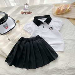 Set độ đồ thun Polo ngắn tay cho bé trai bé gái đồng phục BERNIE thủy thủ quần short chân váy xếp ly 8-30kg H0924B04