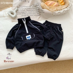 Bộ đồ sơ mi gió dài tay áo khoác gió thể thao quần dài cho bé trai bé gái có khóa kéo 1 đến 7 tuổi BERNIE Kids