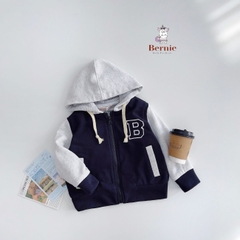 Áo khoác áo hoodie bomber unisex bé trai bé gái nỉ bông mềm mại BERNIE cho bé 9 đến 25kg