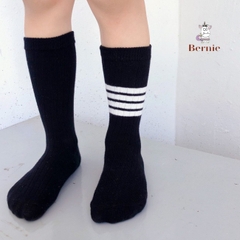 Tất vớ trơn sọc 1 bên unisex cho các bé trai bé gái nhà BERNIE basic nhiều màu trơn 2 đến 7 tuổi