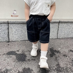 Quần short jean quần short lửng trần chỉ nổi cho bé trai phong cách size 1 tới 7 tuổi Bernie 0124Q29