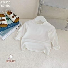 Áo thun cố lọ cao 3 phân dài tay basic bé trai bé gái chất thun cotton 1 đến 7 tuổi BERNIE 22A220