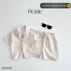Set bộ quần áo set sơ mi công tử ngắn tay bé trai đính nơ rời mặc sinh nhật đi chơi đi tiệc 1 đến 7 tuổi BERNIE