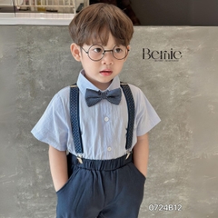 Set vest gile ngắn tay công tử hàn quốc túi khăn cho bé trai thôi nôi sinh nhật đi tiệc 1đến 7 tuổi BERNIE 0424B32