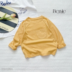 Áo phông trơn dài tay unisex cho bé trai gái BERNIE cotton xược mềm mại nhiều màu 8 đến 25kg 22A234