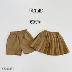 Set đồ sơ mi ngắn tay đồng phục đôi cho bé trai bé gái kèm cà vạt nơ đi học đi chơi 11 tới 28kg BERNIE 0724B41G