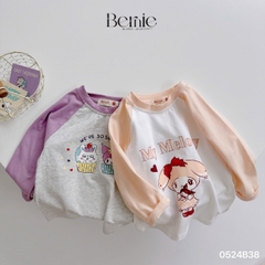 Set bộ thun dài thu đông cotton họa tiết hoạt hình cho bé gái đi chơi đi học 1 đến 7 tuổi BERNIE 0524B38