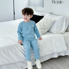 Set bộ thun  bozip dài tay thêu ngực cho bé trai phong cách hàn quốc size 1 đến 7 tuổi BERNIE 0724B04
