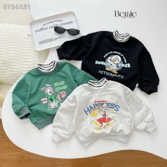 Áo sweater tay dài họa tiết in hình thỏ và vịt dễ thương cho bé trai bé gái 1đến 7tuổi BERNIE0724A21
