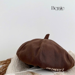 Mũ nồi thêu chữ Be happy bé trai bé gái unisex phong cách hàn quốc 1 đến 5 tuổi BERNIE kids