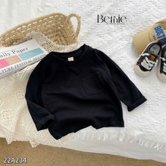 Áo phông trơn dài tay unisex cho bé trai gái BERNIE cotton xược mềm mại nhiều màu 8 đến 25kg 22A234
