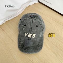 Mũ lưỡi trai unisex cho bé trai bé gái chất jean loang đính chữ Yes phong cách Hàn quốc 49-53cm bé 2 đến 6 tuổi BERNIE 
