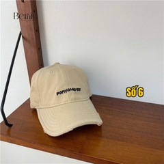 Mũ lưỡi trai kaki xước unisex cho bé trai bé gái thêu chữ phong cách Hàn quốc BERNIE 49-52cm cm bé 2 đến 6 tuổi 