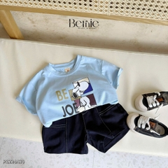 Áo phông tay ngắn unisex cho bé trai bé gái thun cotton họa tiết hoạt hình size 9 tới 28kg BERNIE P1224A30