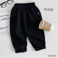 Quần kaki linen dài cho bé trai dáng baggy phong cách Hàn quốc size 9 tới 25kg BERNIE KIDS HQ0103