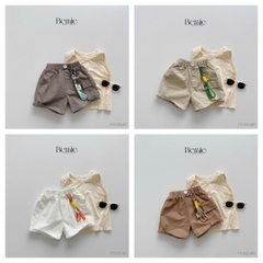 Quần short quần kaki đùi phối túi hộp 1 bên cho bé trai đi chơi đi học size 9 tới 28kg BERNIE P1124Q51