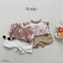 Set bộ tanktop họa tiết in trần cún cho bé trai kèm quần short 9 đến 25kg BERNIE H0225B31