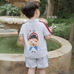 Set bộ polo cho bé trai áo thun tay ngắn họa tiết câụ bé kèm quần short size 1 đến 7 tuổi BERNIE T0425B64