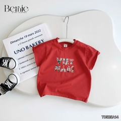 Áo thun tay ngắn unisex cho bé trai bé gái họa tiết in chữ Độc lập - Tự do size 9 tới 25kg BERNIE H0425A57