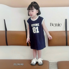 Váy suông thun cotton dáng thể thao cho bé gái đi chơi đi học size 9kg tới 26kg BERNIE 0124V48