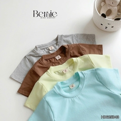 Set bộ quần áo cotton trơn basic cho bé trai bé gái mặc nhà đi học 8 tới 25kg BERNIE H0625B43