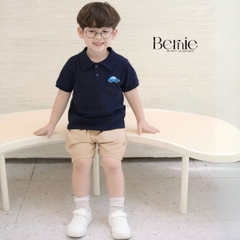 Set bộ polo tay ngắn cho bé trai họa tiết thêu ô tô kèm quần short kaki size 9 tới 25kg BERNIE H0625B36