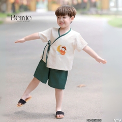 Set bộ đũi cột dây họa tiết thêu chú Cuội trung thu cho bé trai size 1 đến 6 tuổi BERNIE H0425B36