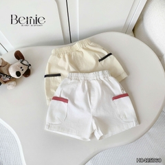 Set bộ polo tay ngắn cho bé trai áo thun polo họa tiết thêu cún và quần short kaki 9 tới 28kg BERNIE H0425B60
