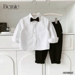Set sơ mi xếp ly nơ DÀI H0725B47