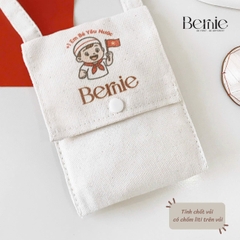 Túi vải canvas trẻ em đéo chéo in em bé yêu nước kích thước nhỏ 11 x 14cm làm phụ kiện thời trang BERNIE